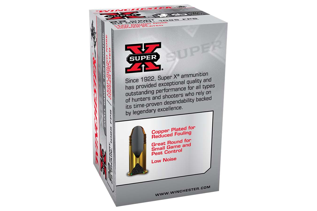 WINCHESTER AMMO 22 Short 29 gr Copper Plated LRN Low Noise Super-X 50/Box